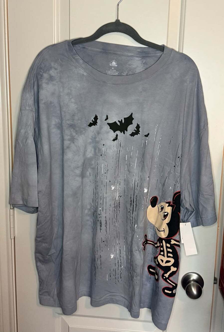 NWT Disney Parks Halloween Mickey Mouse Skeleton Tie Dye T‑Shirt XL
